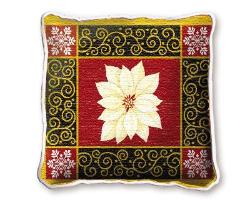 White Poinsettia Tapestry Throw Pillow